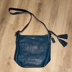 Coach Dark Blue Leather Shoulder Bag